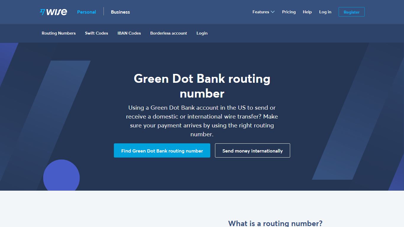 Green Dot Bank Routing Number | United States - Wise